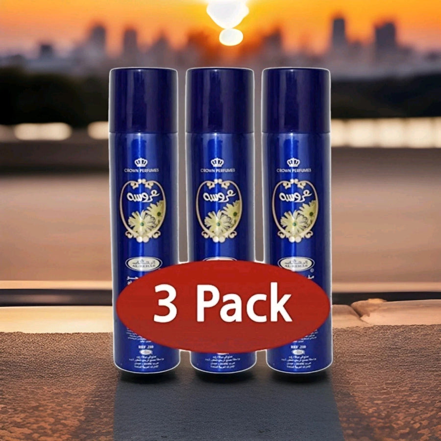 3 pcs Aroosah 300ml Dubai Air Freshener Car/ Room Spray