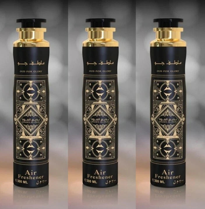 Badee al oud for glory 3x300ml lattafa air freshener room spray home oud car air freshener