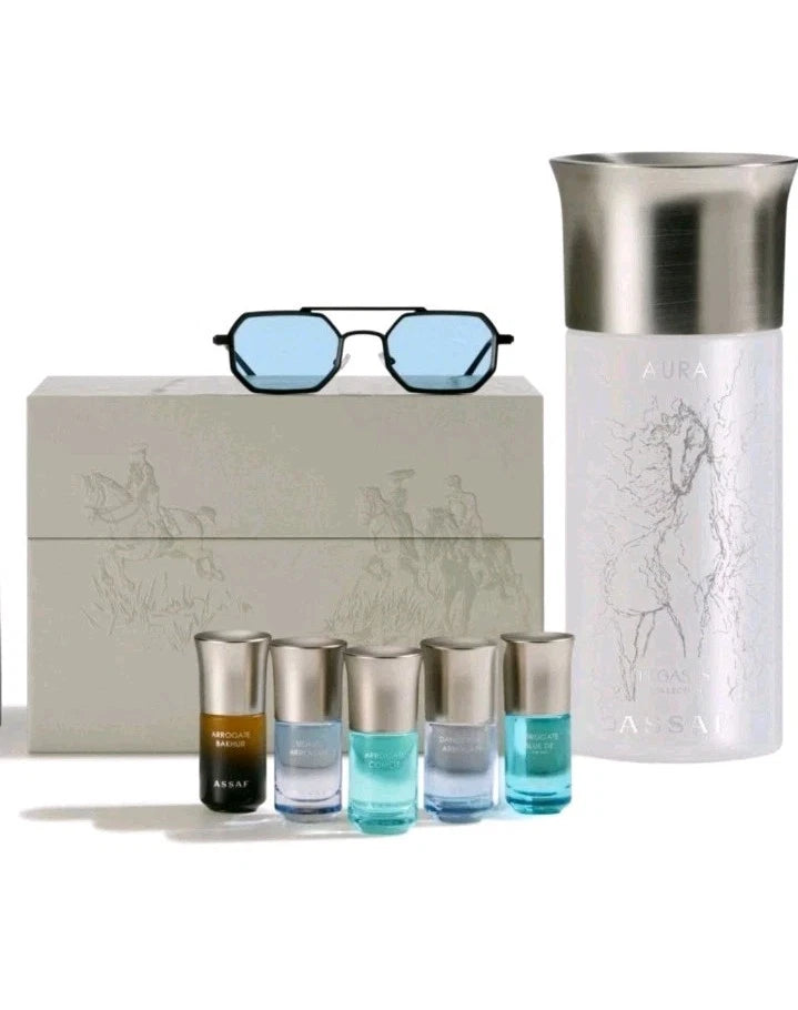 Assaf Aura 35 Men's Gift Set | Pegasus EDP 150ml + 5 Travel Sprays + Sunglasses
