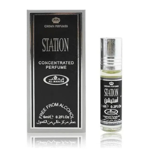 Station - 6ml {1 box} 6pcs - Concentrated Perfume Oil/attar  - Al Rehab - Roll On