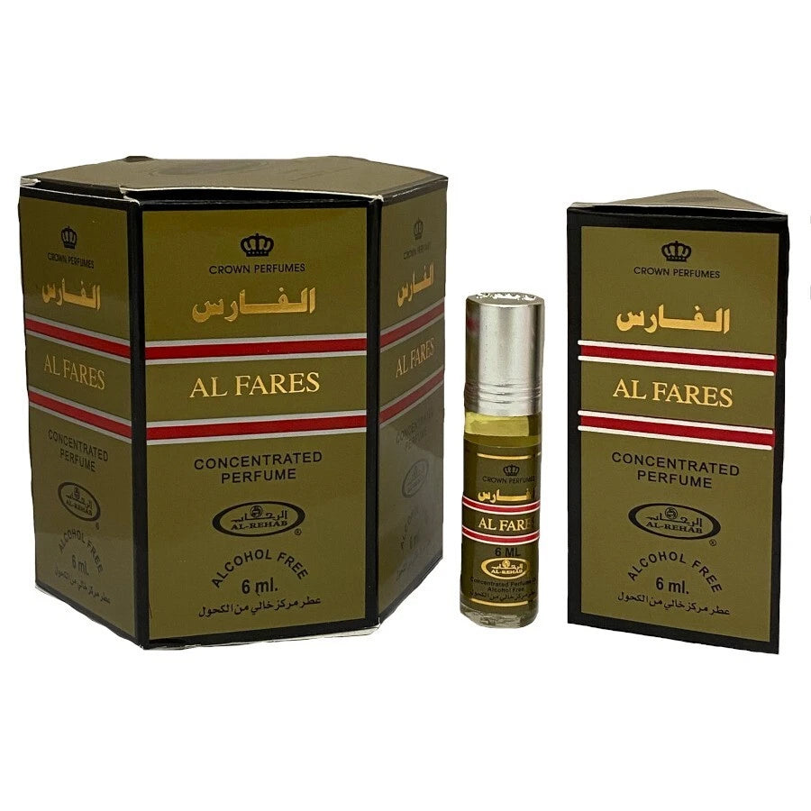 Al Fares 6ml (box of 6) Al Rehab Perfume Oil/Attar/Ittar