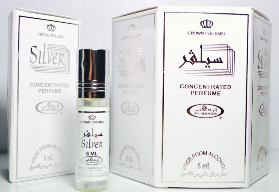 Silver 6ml (box of 6) Al Rehab Perfume Oil/Attar/Ittar