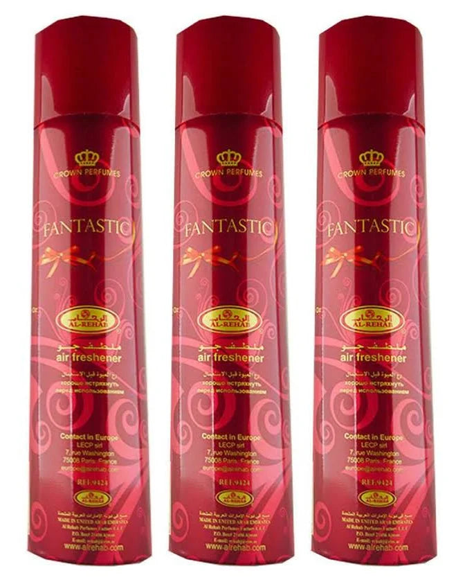 Fantastic Al Rehab Air Freshener 3x300ml Exotic Arabian Fragrance Spray 300ml